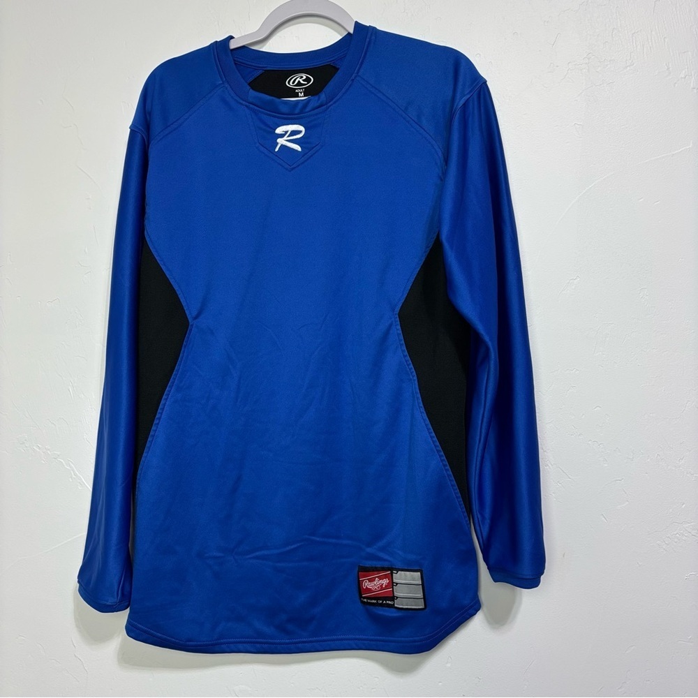 Rawlings Royal Blue Athletic Shirt Baseball Layering Adult Medium Long Sleeve